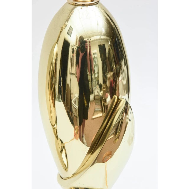 1950s Vintage Sculptural Brass Plated Table Lamps Attributed to Laurel Lamp Co. Pair of Restored For Sale - Image 5 of 11