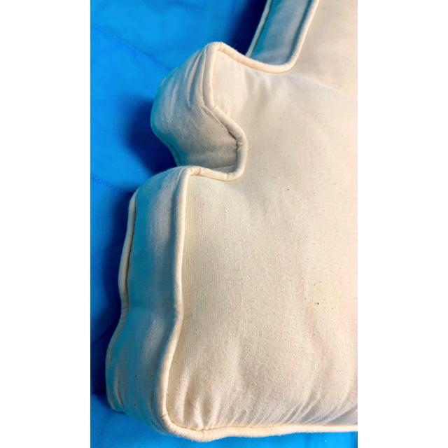 Textile Vintage White Armchair Seat Cushion Pads- a Pair For Sale - Image 7 of 8