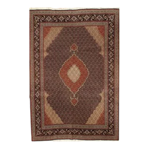 Early 21st Century Black Color Fine Tabriz Silk & Wool