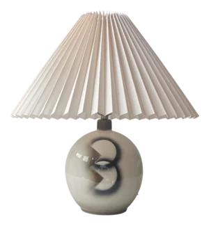 Art Deco French Enamel Ceramic Table Lamp in the style of Jean Besnard, 1930s