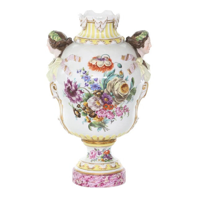 19th Century Dresden Porcelain Decorative Urn For Sale