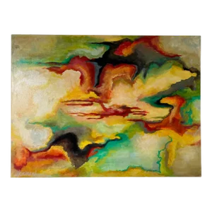 Modern Stephanie J. Lorbran " the Journay " Abstract Expressionist Acrylic on Canvas Painting