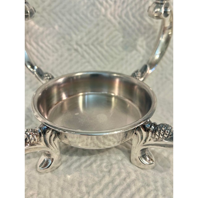 Mid 20th Century Reed and Barton #331 Silver Plate 4 Arm Candle Holder Centerpiece With Cut Crystal Bowl For Sale In New Orleans - Image 6 of 12
