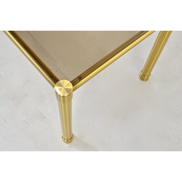 Tubular Brass and Smoked Glass Coffee Table, 1960s For Sale - Image 4 of 9