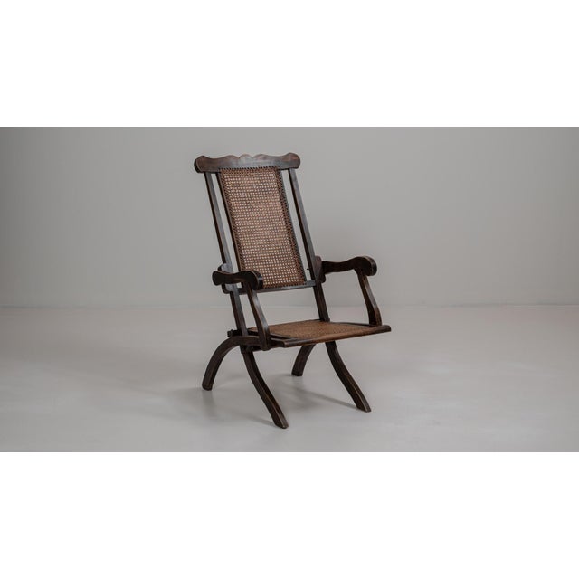 1900s French Wooden Folding Armchair With Cane Back For Sale - Image 9 of 18