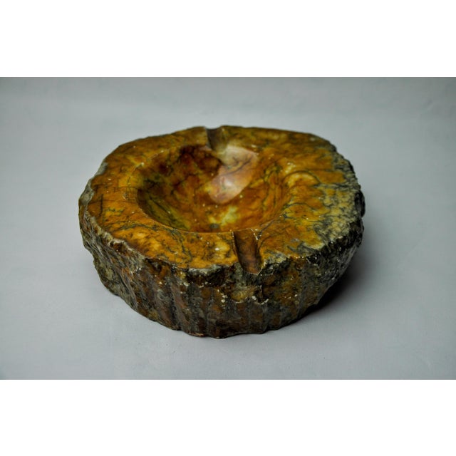 Hollywood Regency Brown Alabaster Ashtray attributed to Romano Bianchi, Italy, 1970s For Sale - Image 3 of 7