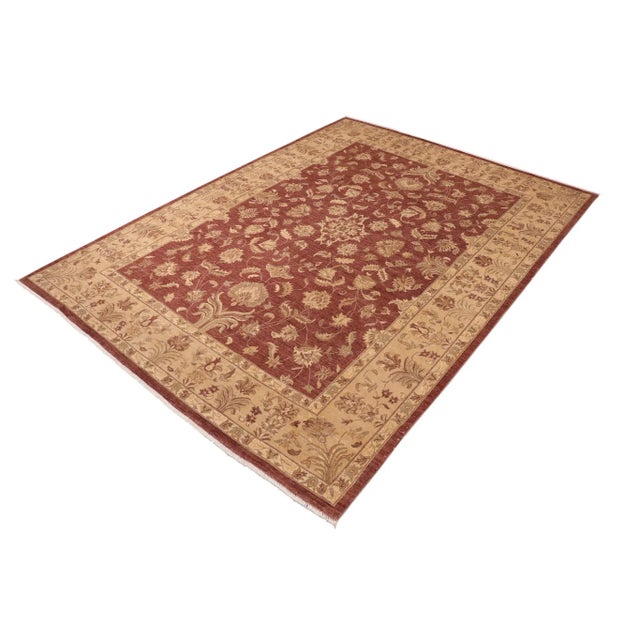 Oriental Ziegler Brown Tan Hand-Knotted Wool Rug - 10'0'' X 13'8'' For Sale - Image 4 of 8