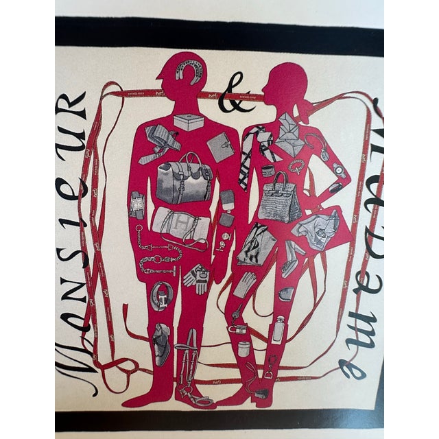 Hermes 2006 Collection Authentic Original Hermès Scarf Art Advertisement Lithograph Featuring Hermès Design Vintage Framed...