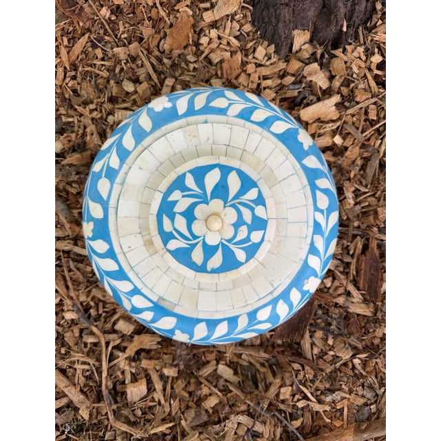 Bone Inlay Lidded Turquoise Box For Sale - Image 12 of 13