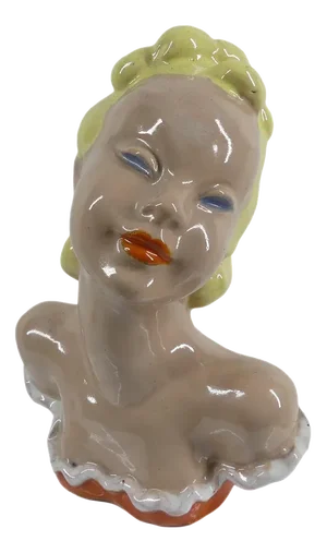 Art Deco Ceramic Bust of Lady from Komlos Budapest