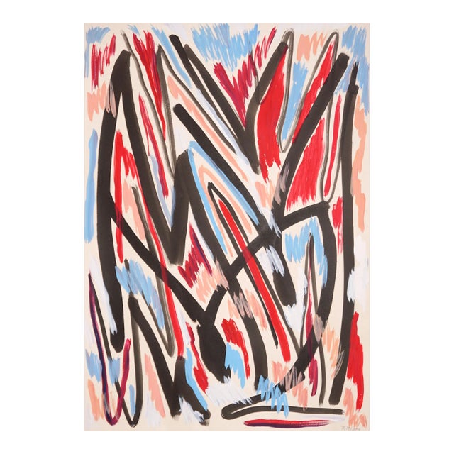 2023, Abstract Expressionist Painting Gestures of "Changing Seasons", Painting on Watercolor Paper by Romina Milano For Sale