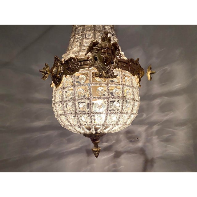 1990s French Louis XVI Bronze & Gold Chandelier With Woman’s Faces For Sale - Image 10 of 12
