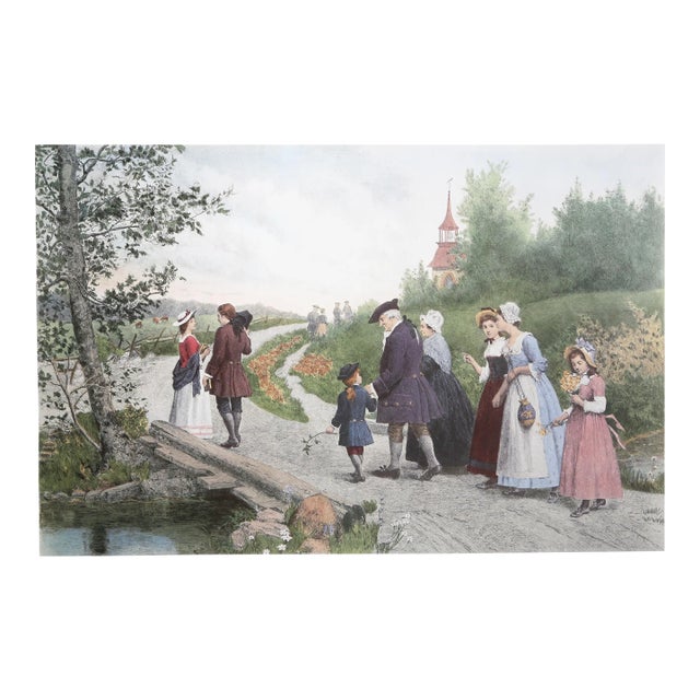 Sunday Morning in Sleepy Hollow, Jennie Brownscombe Poster For Sale