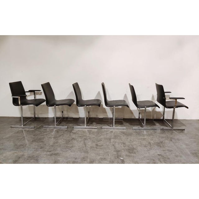 Animal Skin Vintage Chrome Dining Chairs by Rudi Verelst, 1970s, Set of 6 For Sale - Image 7 of 13