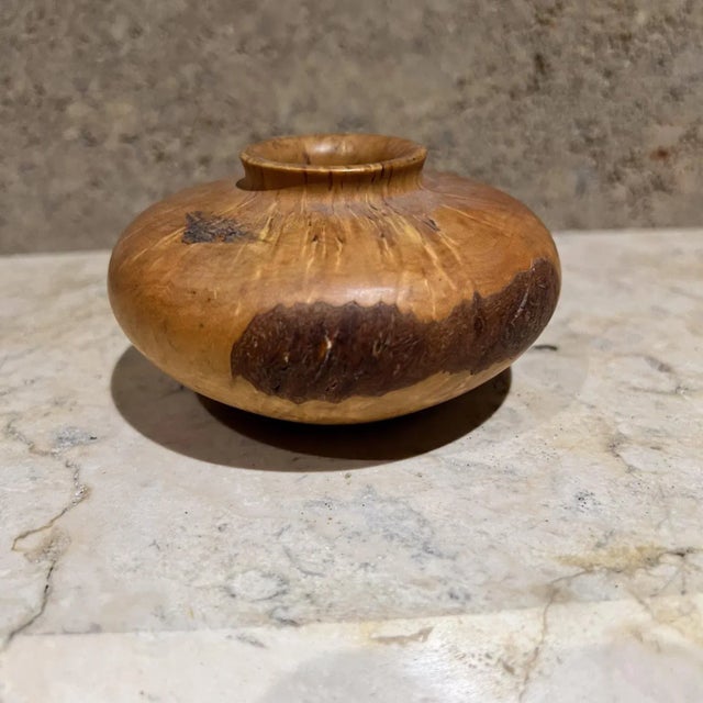 1970s Modernist Vase Burl and Birch Wood For Sale - Image 4 of 15
