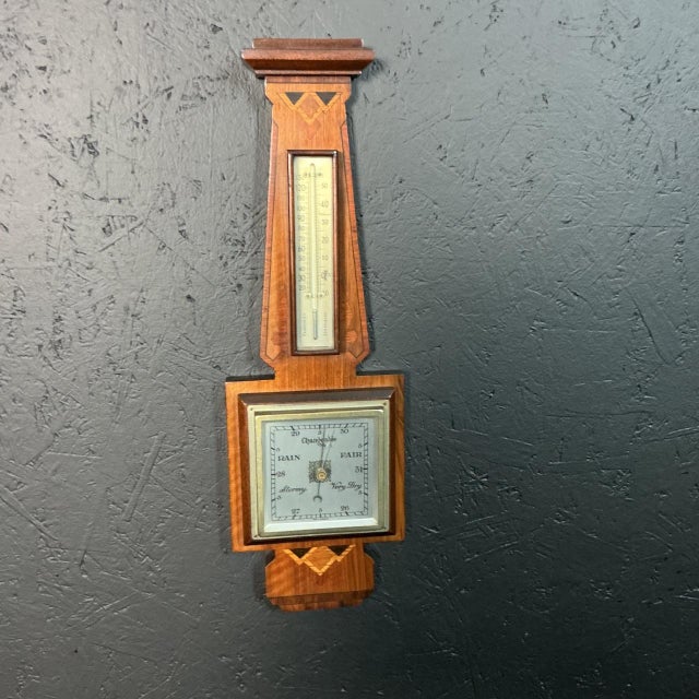 1930s Art Deco Wooden Weather Station, 1935 For Sale - Image 5 of 5