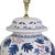 Vintage Brunschwig & Fils Cadiz Table Lamps - Blue and Cream Ceramic With Boar and Deer Motif For Sale In New York - Image 6 of 11