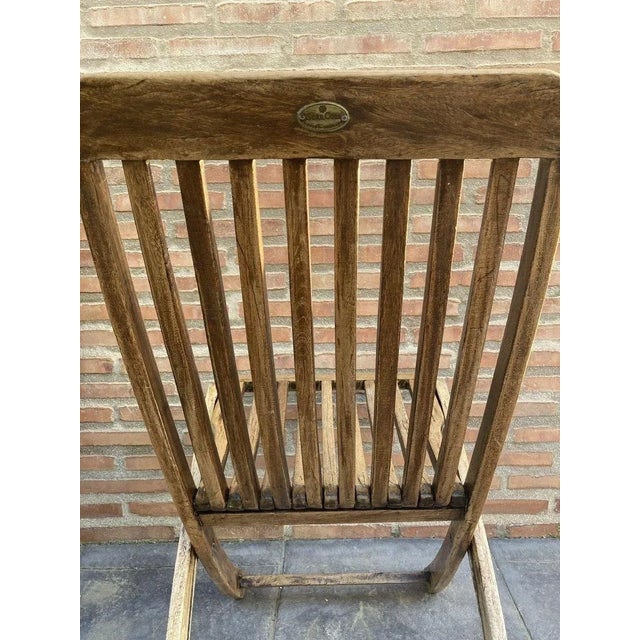 Teak Folding Deck Chair with Slat Back from Scan Com, 1960s For Sale - Image 11 of 15