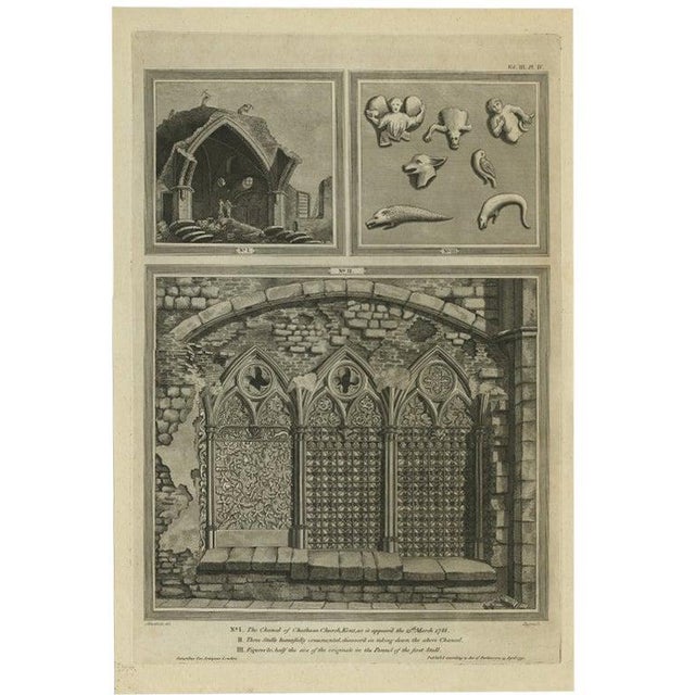 Chancel of Chartham Church, 1790, Paper For Sale