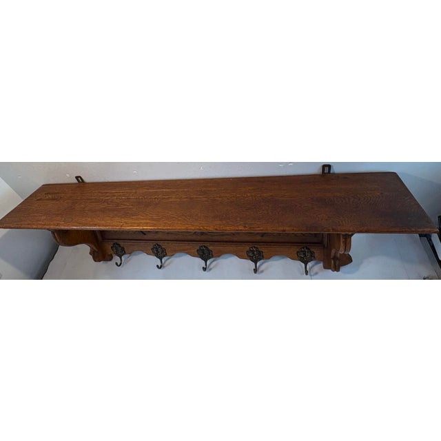 Mid 20th Century Vintage French Carved Wood Coat Rack For Sale - Image 5 of 7