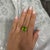 Vintage 6 Carat Oval Cut Peridot 14k Gold Fluted Sunburst Ring, Size 9 For Sale - Image 9 of 11