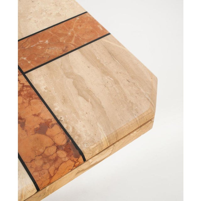 Cream Vintage Marble Coffee Table, Italy, 1990s For Sale - Image 8 of 10