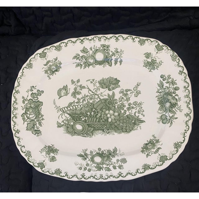 English Mid 20th Century Mason's Transferware Green Serving Set of 4 For Sale - Image 3 of 14