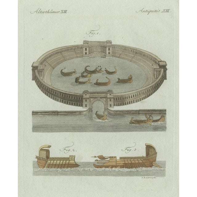 Bertuch, Roman Naval Battles and Warships, 1800, Engraving For Sale - Image 3 of 9