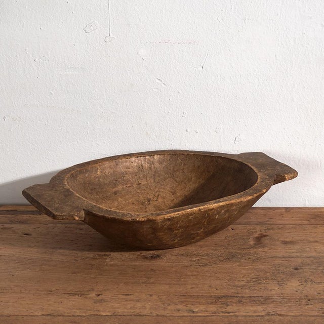 Wood Small Antique Wooden Bowl For Sale - Image 7 of 8
