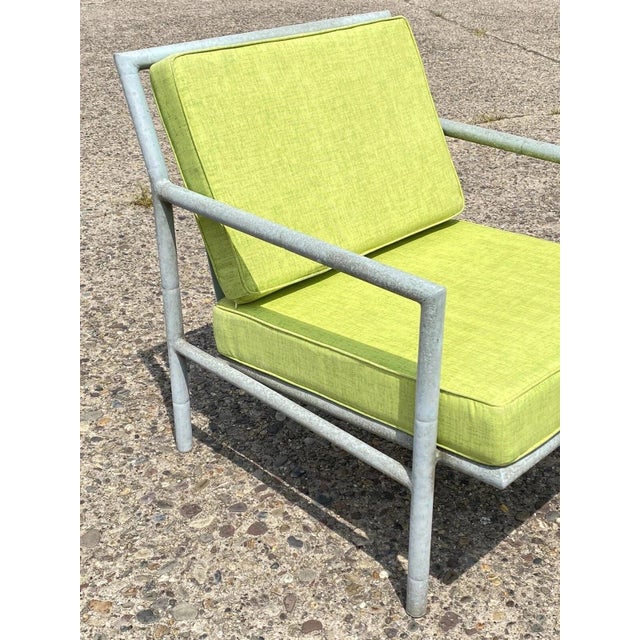 Late 20th Century Hauser Hollywood Regency Faux Bamboo Aluminum Metal Pool Patio Sofa Set 5 Pc Set For Sale - Image 9 of 12