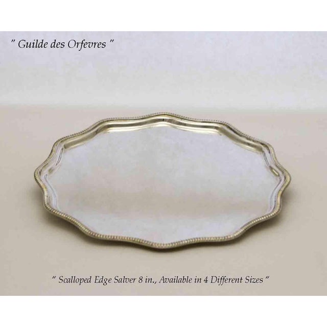 Reference # FC 12410/8 Description: Silver Scallopped Edge Salver , Gadroon Mount 8 in. Pattern : Gadroon Size : 8 in....