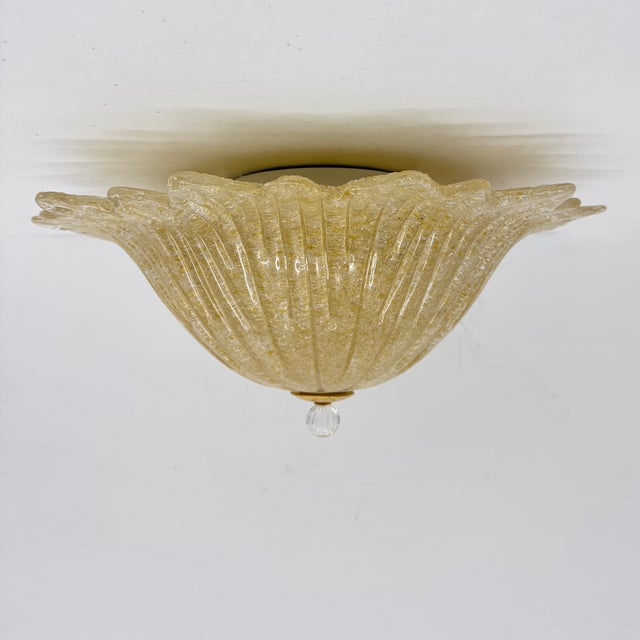 Gold Mid-Century Italian Murano Glass Ceiling Lamp, 1970s For Sale - Image 8 of 18