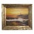 Vintage Oil Painting Lighthouse Sunset Seascape Coastal Art Unique Shell Decor For Sale