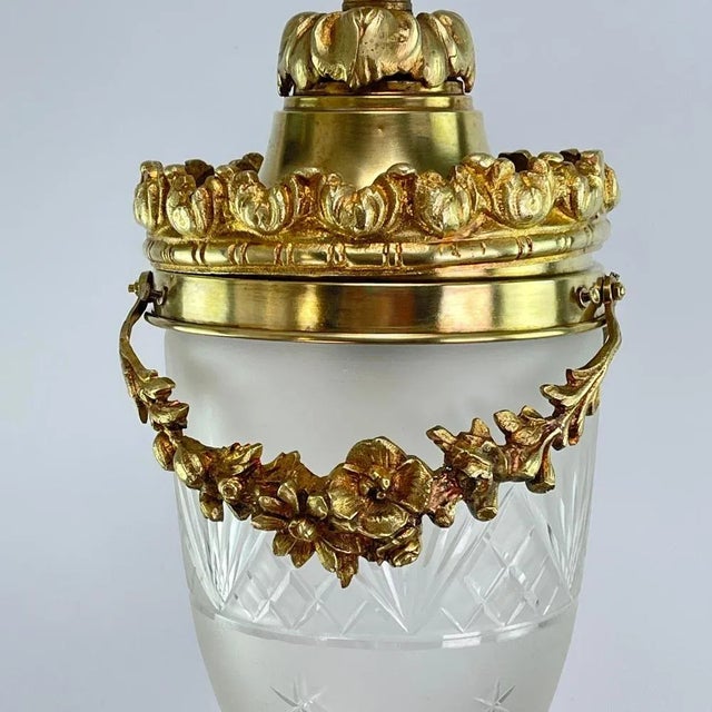 Art Nouveau Bronze Hanging Lamp in Teardrop Shape, 1890s For Sale - Image 4 of 8