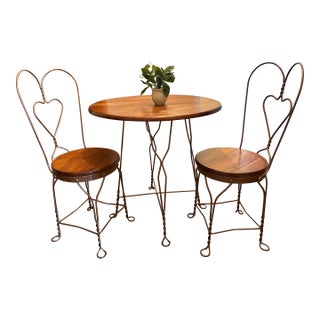 Extremely Rare and Collectable With- Original Stamped Lag Bolts -19th-Century A. H. Andrew’s & Co. Ice Cream Parlor Set With Japanned Copper Finish For Sale