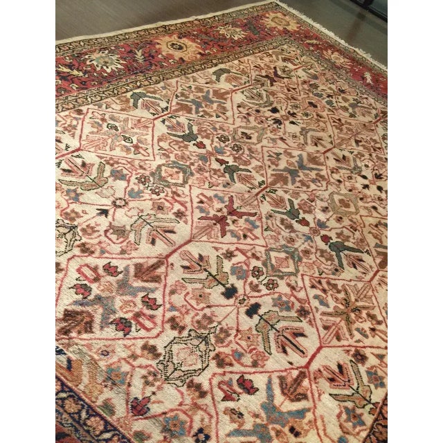 Traditional Antique Ivory Mahal 8ft 10in X 12ft 2in For Sale - Image 3 of 8