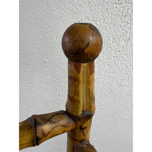 1900 - 1909 Antique Handcrafted Bamboo and Oak Etagere For Sale - Image 5 of 12