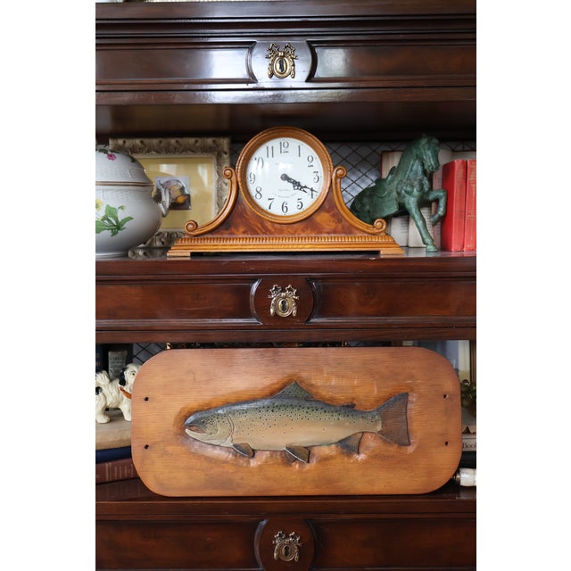 Rustic 1977 Signed Carved Wood Trout Wall Sculpture, Attributed to Terry Hague For Sale - Image 3 of 18