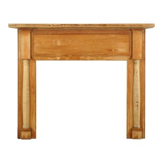 Traditional Unfinished Wooden Fireplace Mantel For Sale