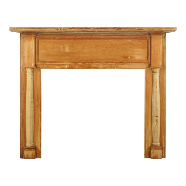Traditional Unfinished Wooden Fireplace Mantel For Sale