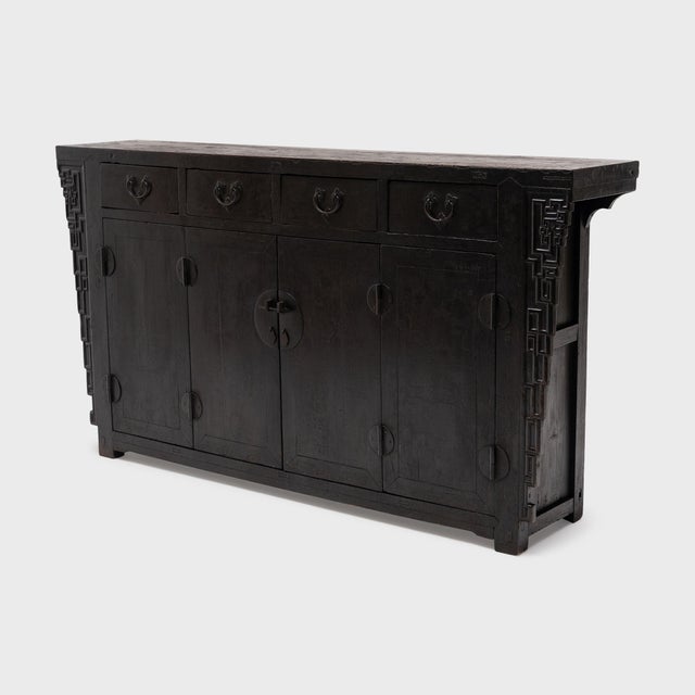 Chinese Chinese Four Drawer Scrollwork Coffer, C. 1850 For Sale - Image 3 of 7