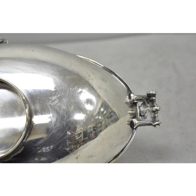 Vintage Regency Style Italian Arg 1000 Silver Plated Compote Fruit Bowl W/ Faces For Sale - Image 17 of 18
