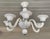 Italian Murano glass 6 light chandelier with chrome accent and white glass