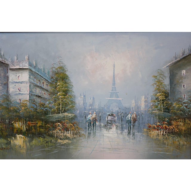 Paris Rainy Day – Signed Original Oil on Canvas For Sale - Image 6 of 6