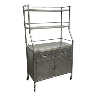 Shampaine Co. Stainless Steel Rolling Cabinet, Vintage For Sale