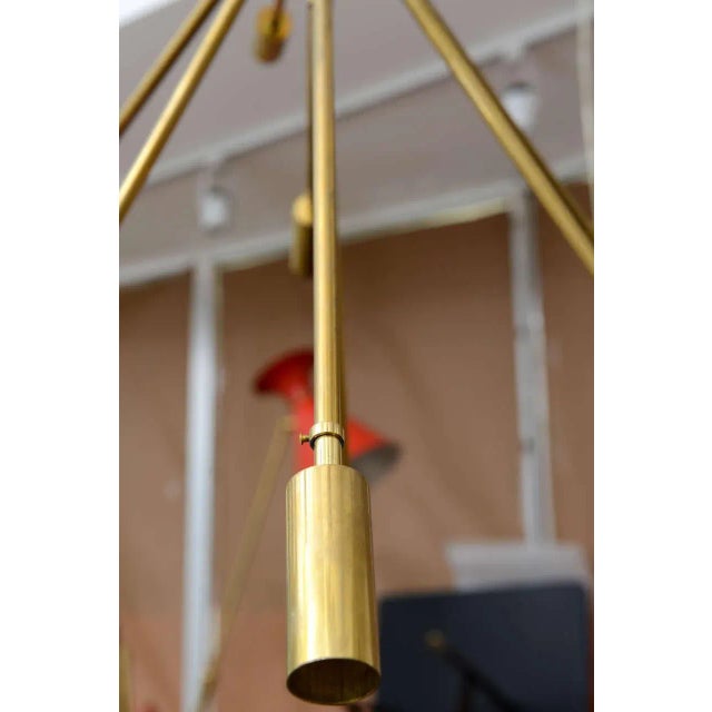 Brass Stilnovo 24 Arm Brass Sputnik Chandelier For Sale - Image 8 of 10