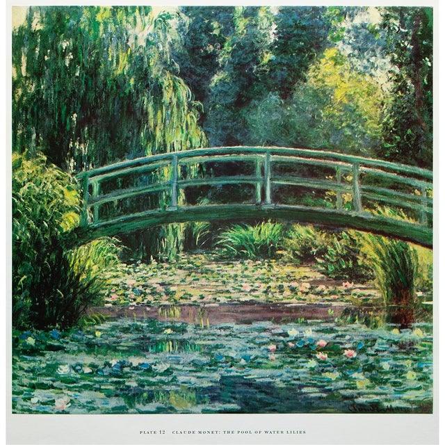 Green 1950s After Claude Monet "The Pool of Water Lilies", First Edition Swiss Full-Color Print For Sale - Image 8 of 9