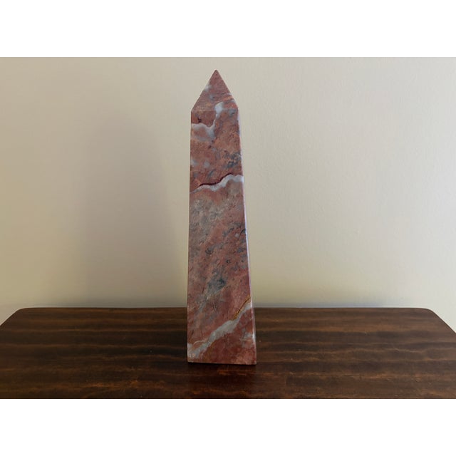 Stone Neoclassical Solid Marble Obelisk, Red & Brown, Grand Tour Style For Sale - Image 7 of 7