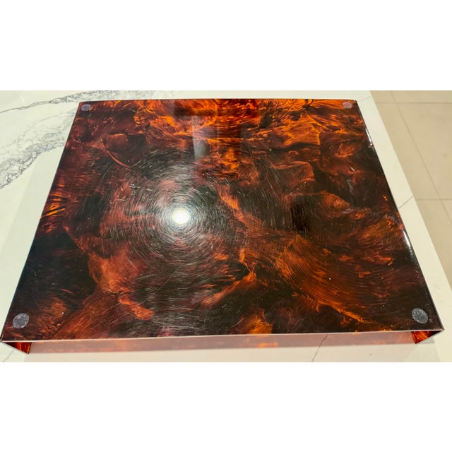 Plastic Large Christian Dior Lucite & Brass Serving Tray For Sale - Image 7 of 10