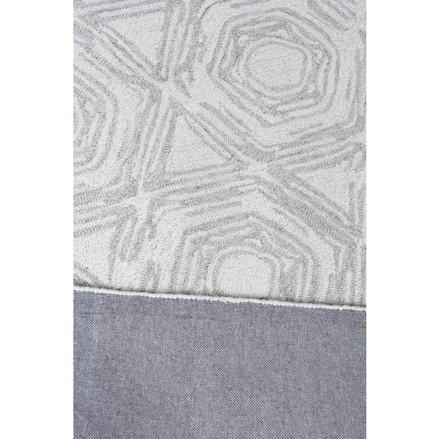 Silver Exquisite Rugs Melbourne Hand Loom Wool & Cotton Silver - 10'x14' For Sale - Image 8 of 9